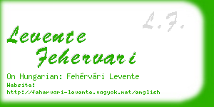 levente fehervari business card